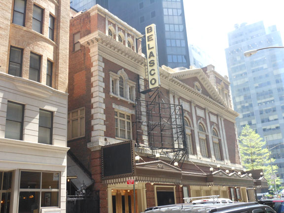 An exterior shot of the old Belasco theatre